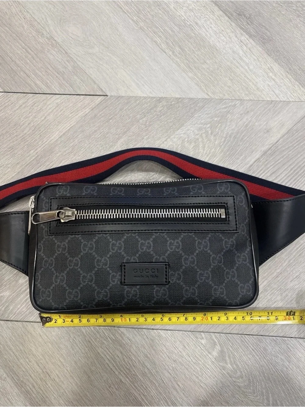 Gucci GG Supreme Black Belt Bag Waist Bag New